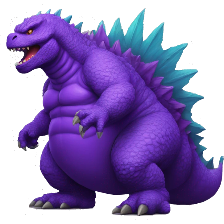 Godzilla obesity purple emoji