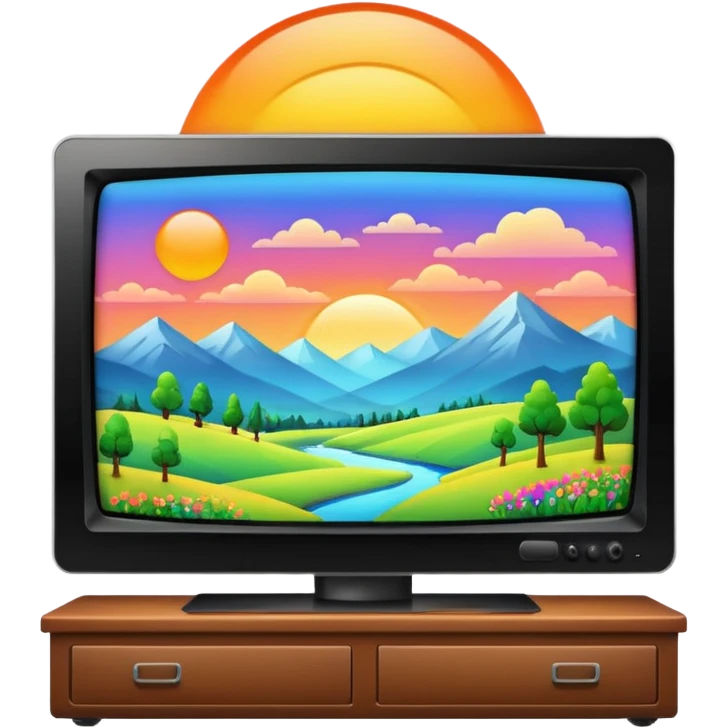flat-screen television glowing screen emoji