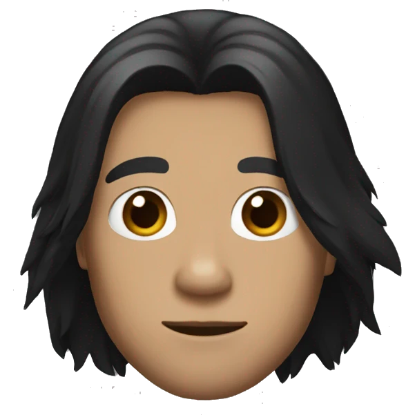 man long black hair, bear ,black skin  emoji