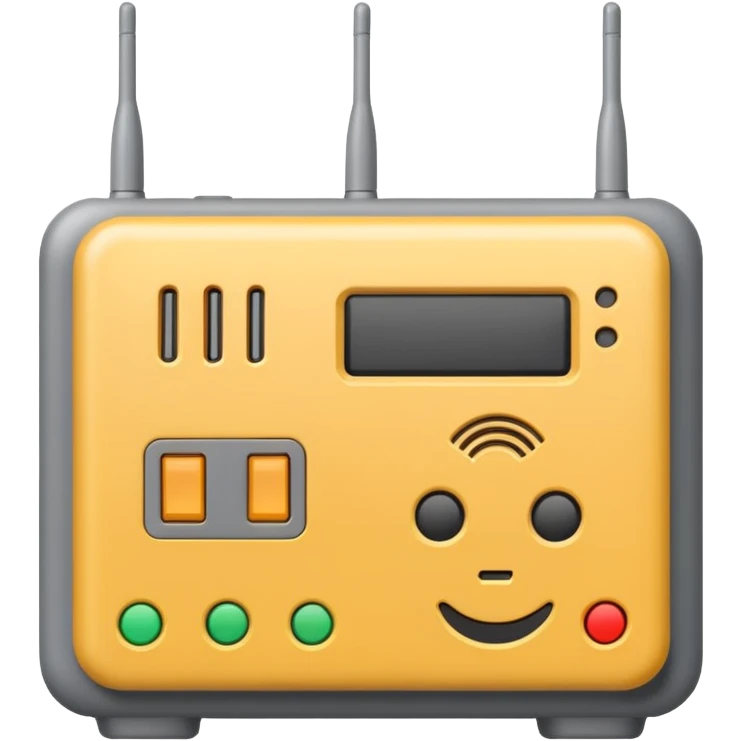 a real, highly realistic modem with antennas emoji