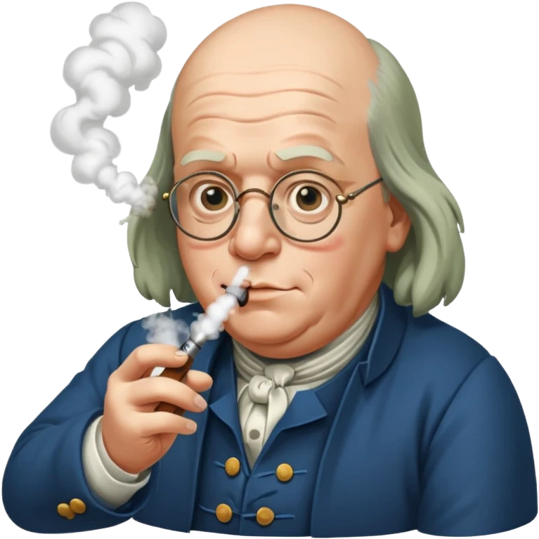 Benjamin Franklin hitting vape emoji