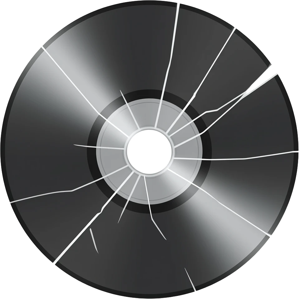 break disk black and white emoji