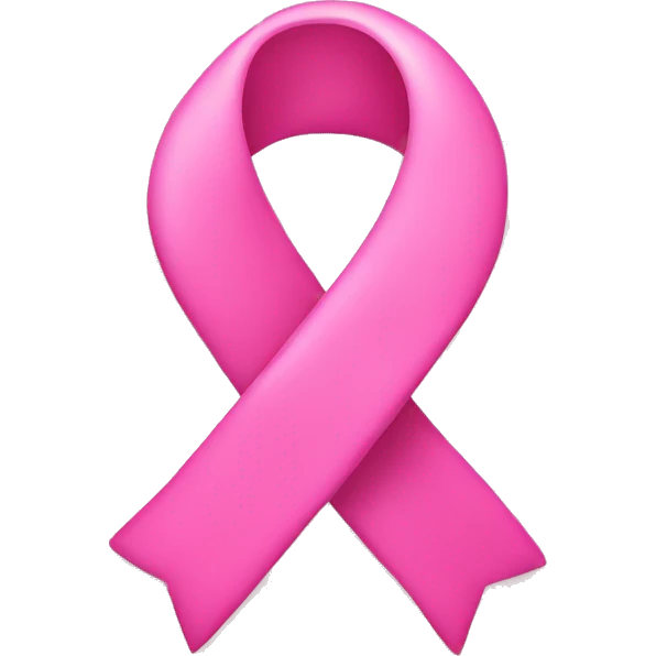 Pink ribbon with hearts emoji