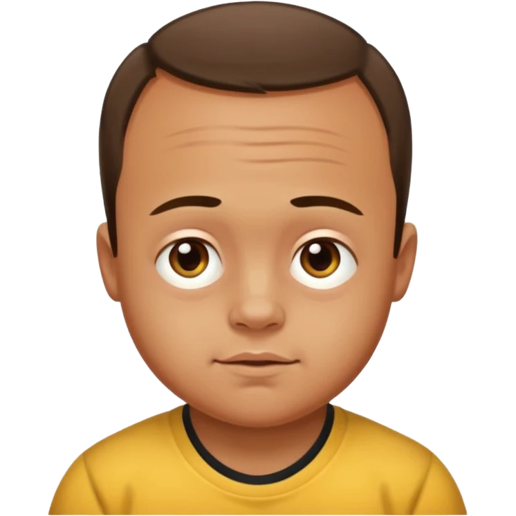 big fat man oiled up with down syndrome and a big forhead emoji