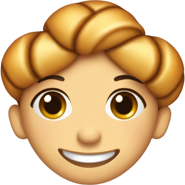 Female Challah bread that smiles with cute twinkly eyes emoji