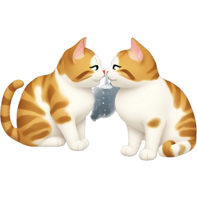 two cats drinking sake in japan emoji