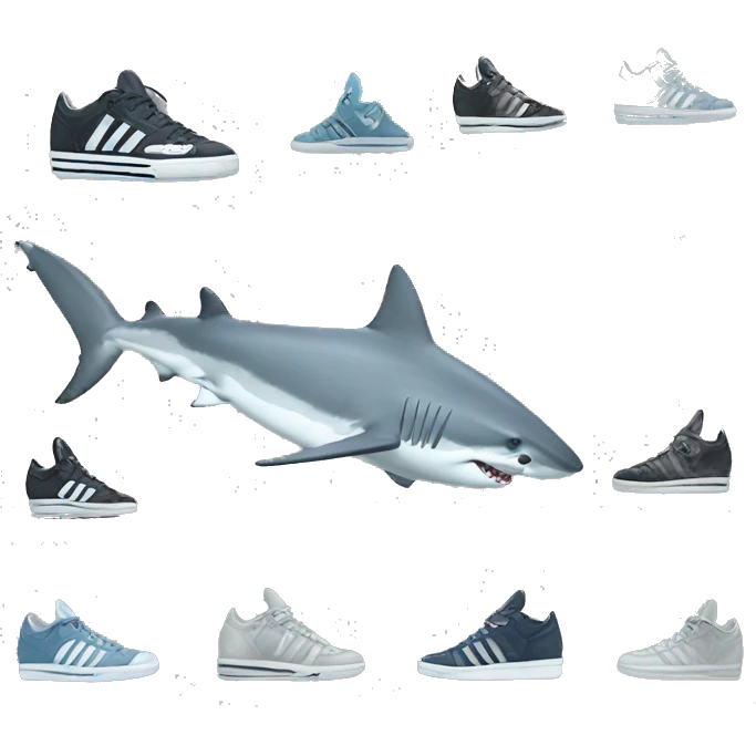 sharks with adidas sneakers emoji