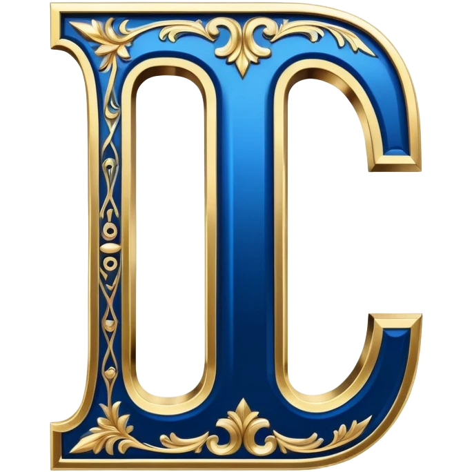 Bold Black-Blue-White-Gold Font Letter “I” emoji