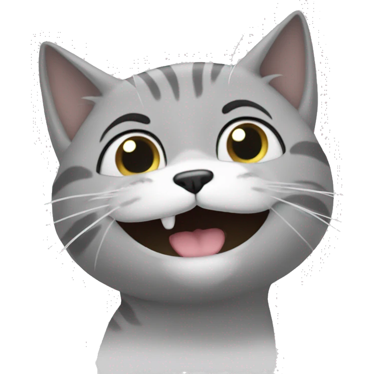 Gato gris mirando fijamente la pantalla meme emoji