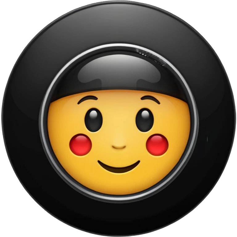 A simple camera lens, apple emoji style, flat design emoji