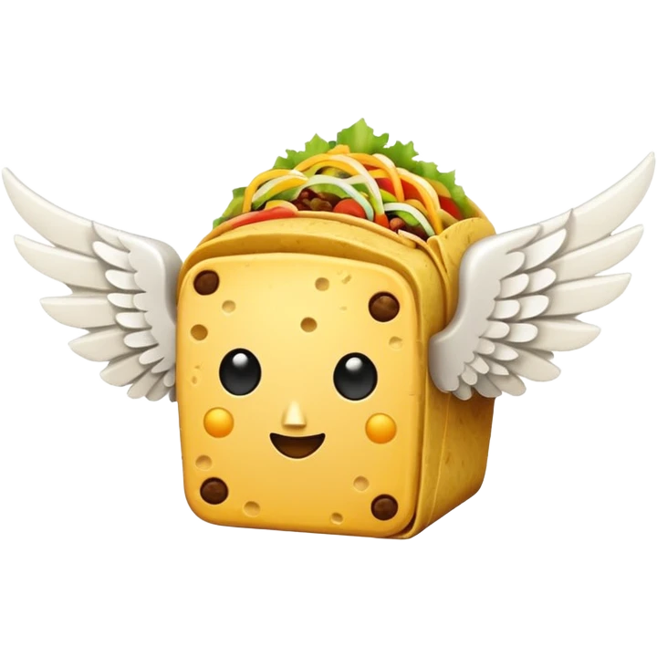 Taco Lucky Block with white wings  emoji