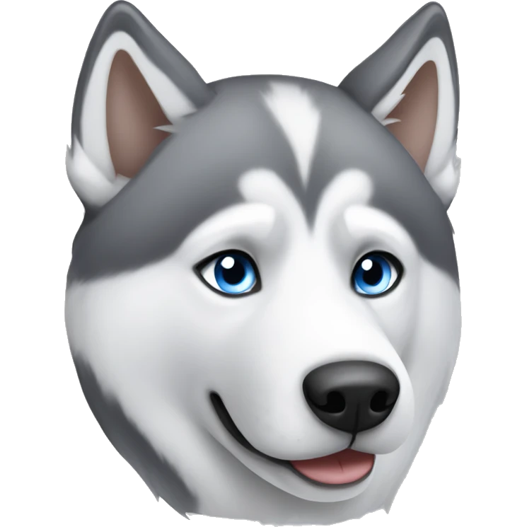 Gray and white husky with one blue eye and one brown eye emoji