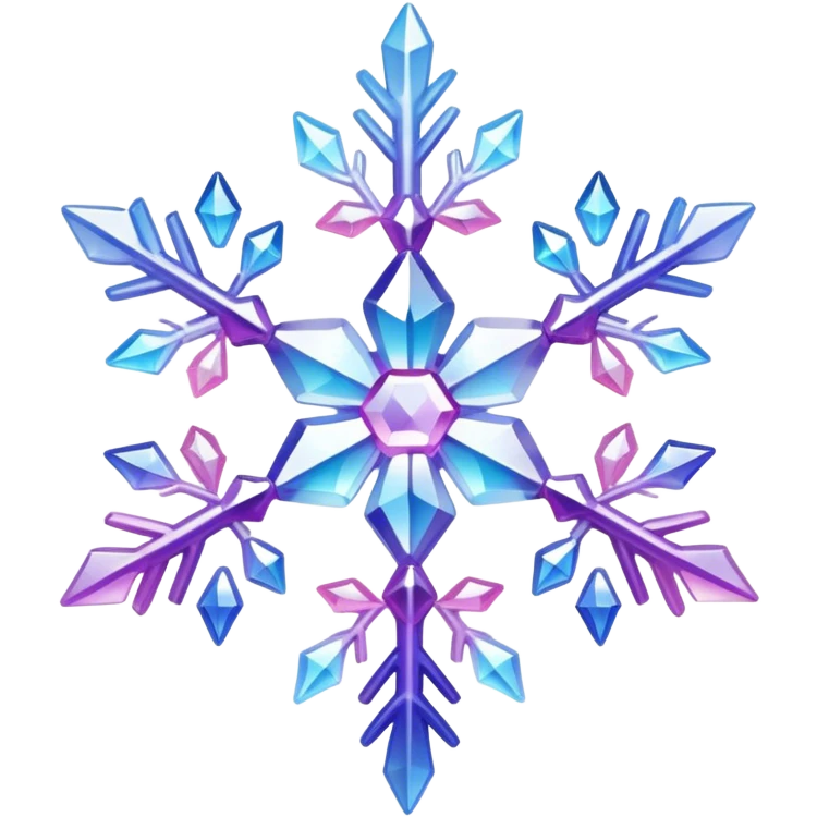 Gradient iridescent Pastel Pink violet blue white crystal snowflake  emoji