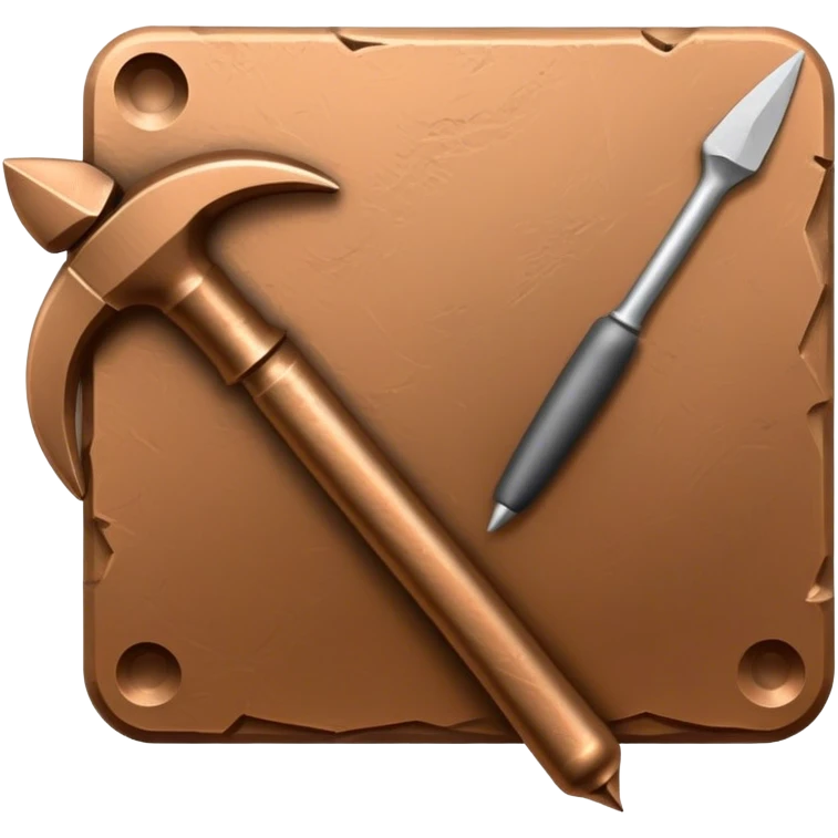 Icon for sculpting, with sculpting tools, sculpture in progress on a textured surface, minimalistic style, clean lines, transparent background. emoji