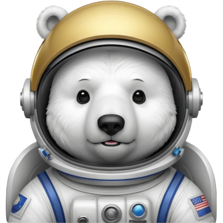 fat polar bear in astronaut helmet emoji