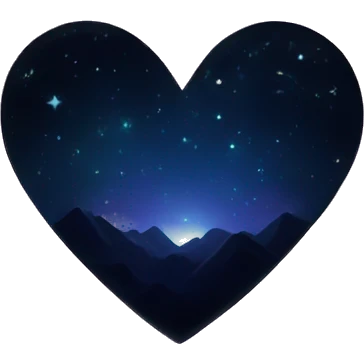 Dark Vibrant heart with the night sky in it emoji