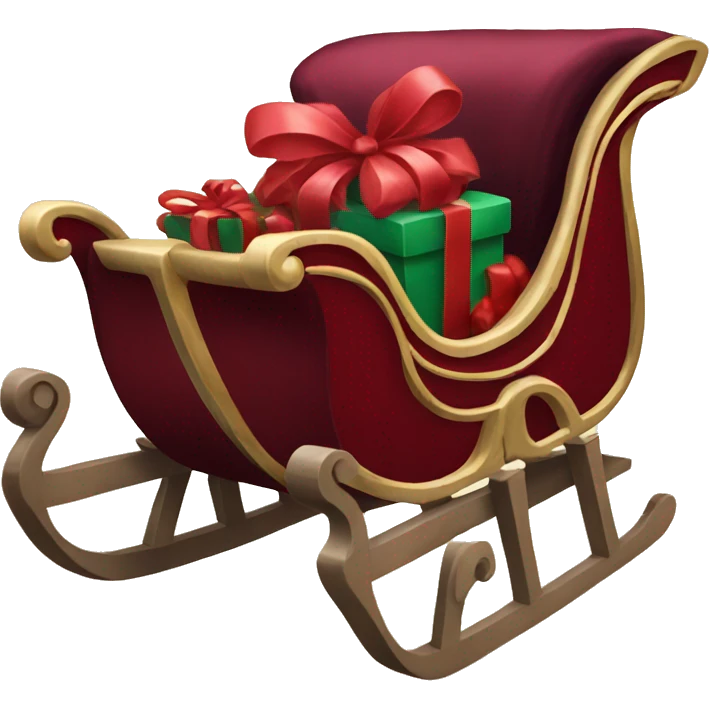Burgundy Christmas sleigh emoji