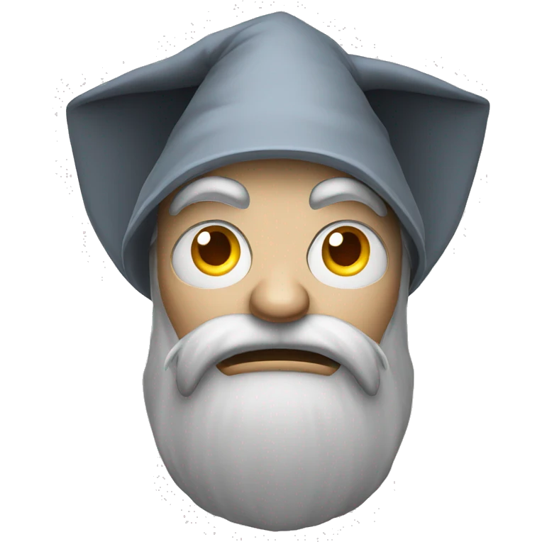gray wizard with hat angry emoji