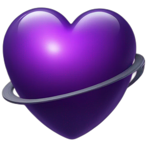 Purple heart shape Saturn emoji