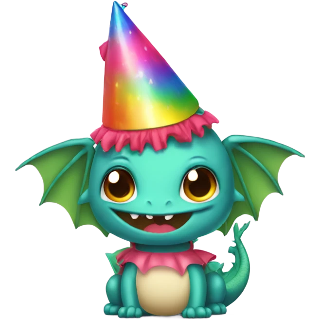 Dragon in a tutu and a party hat  emoji