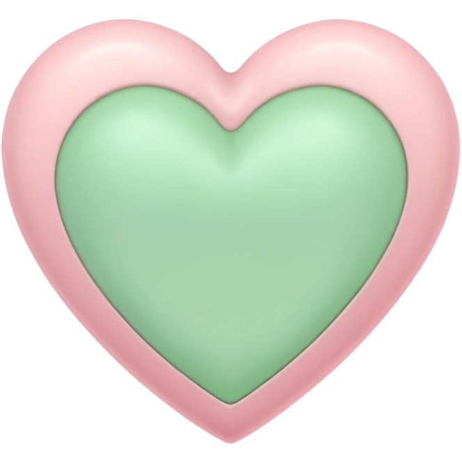 Pastel pink and green Heart emoji