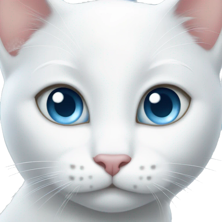 White cat Disney light blue eyes  emoji