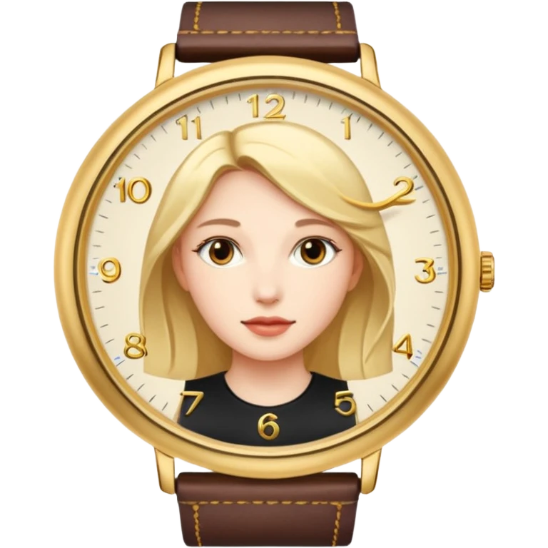 Woman with a gold watch emoji