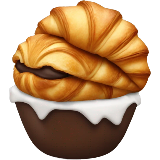 croissant with chocolate emoji