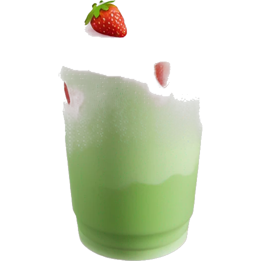 iced strawberry matcha latte, pink at the bottom, green on top, in a clear to go cup emoji