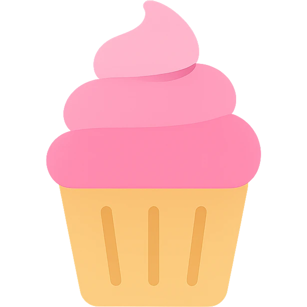 cupcake with pink icing icon emoji