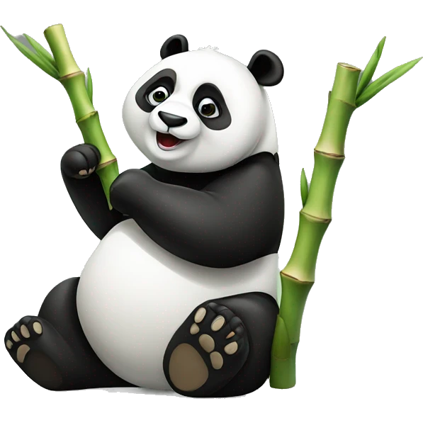 Panda eating a bamboo emoji