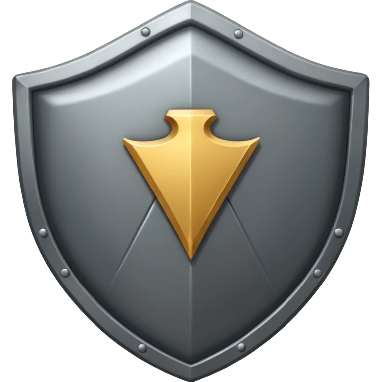 Steel gray shield with bicep icon emoji