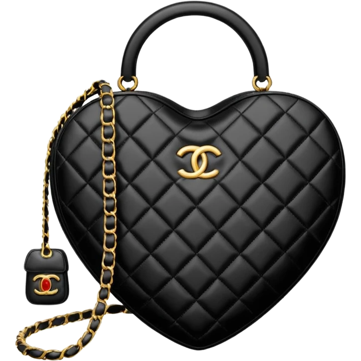 chanel heart shape bag black color bag emoji