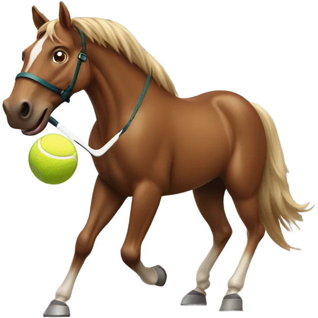 Brown horse playing tennis emoji