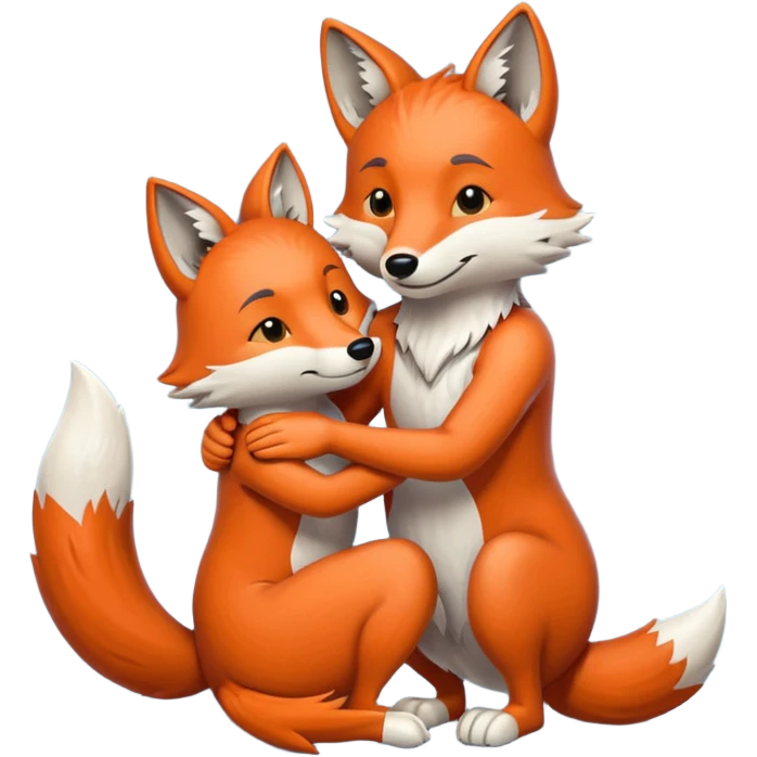 the wolf and the fox embrace emoji