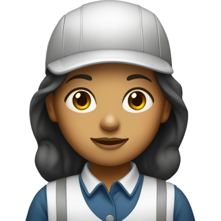 A girl in a factory worker's uniform emoji