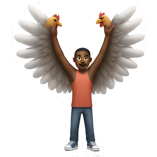 black man with chicken wings emoji