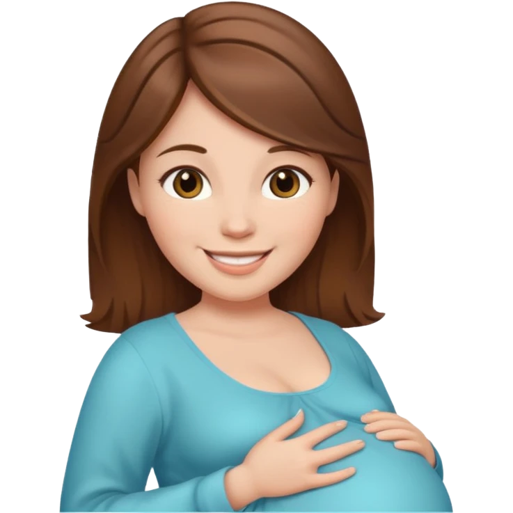 pregnant woman with brown hair emoji