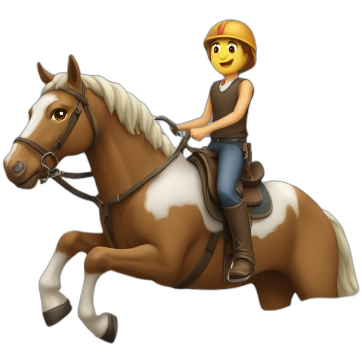 Humain sur cheval qui saute emoji