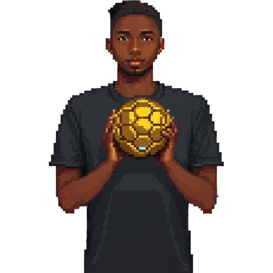 Lamine Yamal holding a golden ball emoji