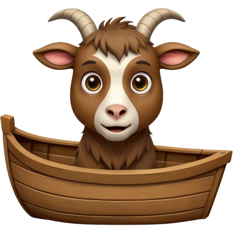 a frightened goat in a boat emoji