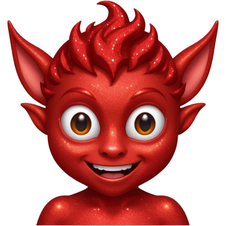 red glitter imp happy emoji