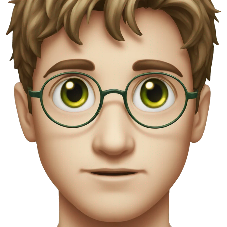 Harry potter face with green eyes emoji