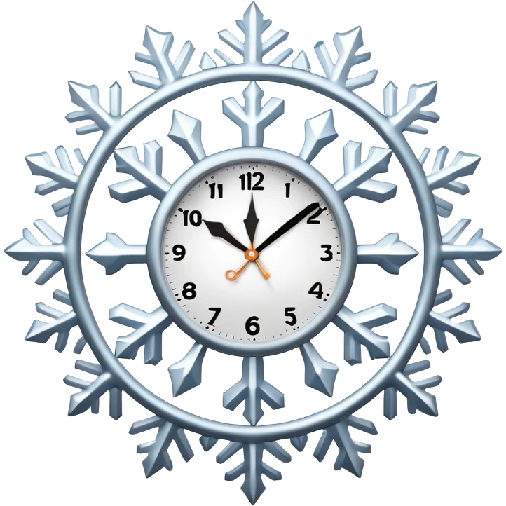 Clock with a snowflake emoji