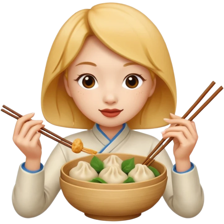 dmpling eating ginger woman emoji