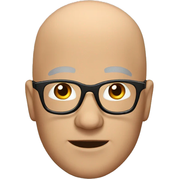 bald man with glasses emoji