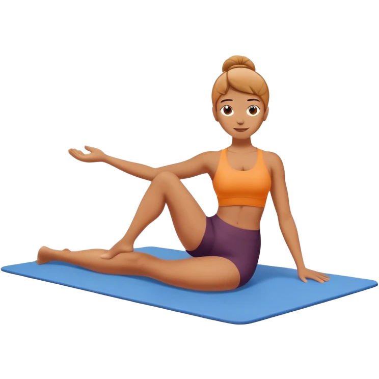 person doing pilates exercise on a mat emoji