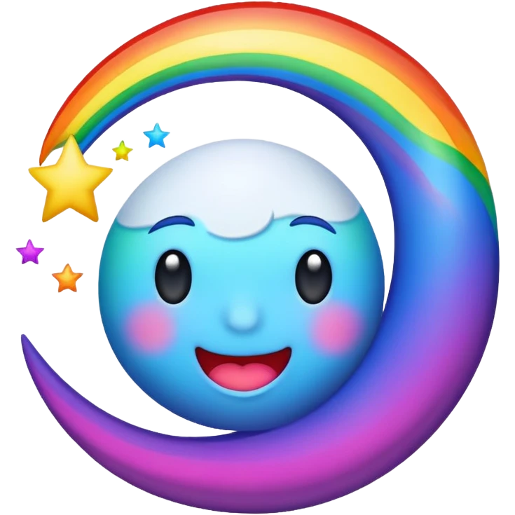 Rainbow, Moon ￼ emoji
