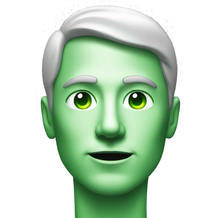 A man's face that scans with a green beam emoji
