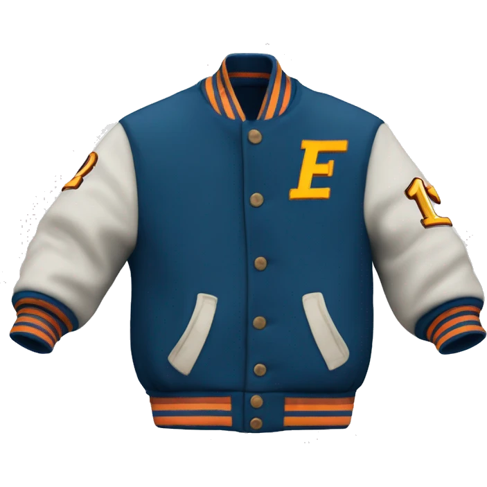 Varsity jacket, with TNG initials, number 1, color scheme - EDE9E9, 111931, DDEF3F emoji